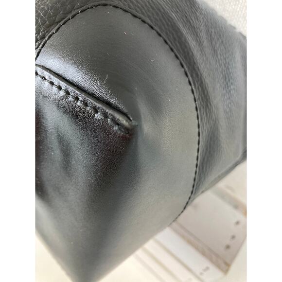 MICHAEL KORS, BLACK PEBBLED LEATHER LARGE TOTE SHOULDER BAG - Picture 7 of 12